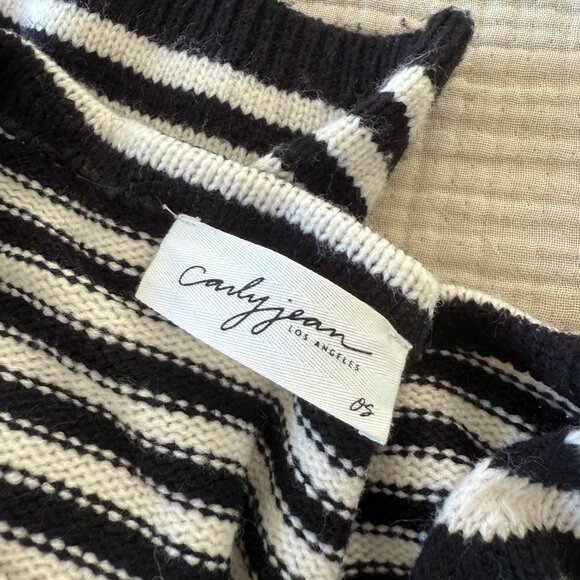 Carly Jean - Wesley Sweater - Black & White Striped - OS - Picture 5 of 7